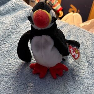 Ty Beanie Baby Puffin Plush - Black, White, and Red